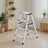 4-Step Ladder - Aluminium - Silver - Lightweight and Folding with Non-Slip Steps