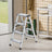 4-Step Ladder - Aluminium - Silver - Lightweight and Folding with Non-Slip Steps