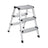 Ladder, 3 Step Aluminium Ladder - Aluminium Alloy and Plastic - Silver + Black Plastic Parts