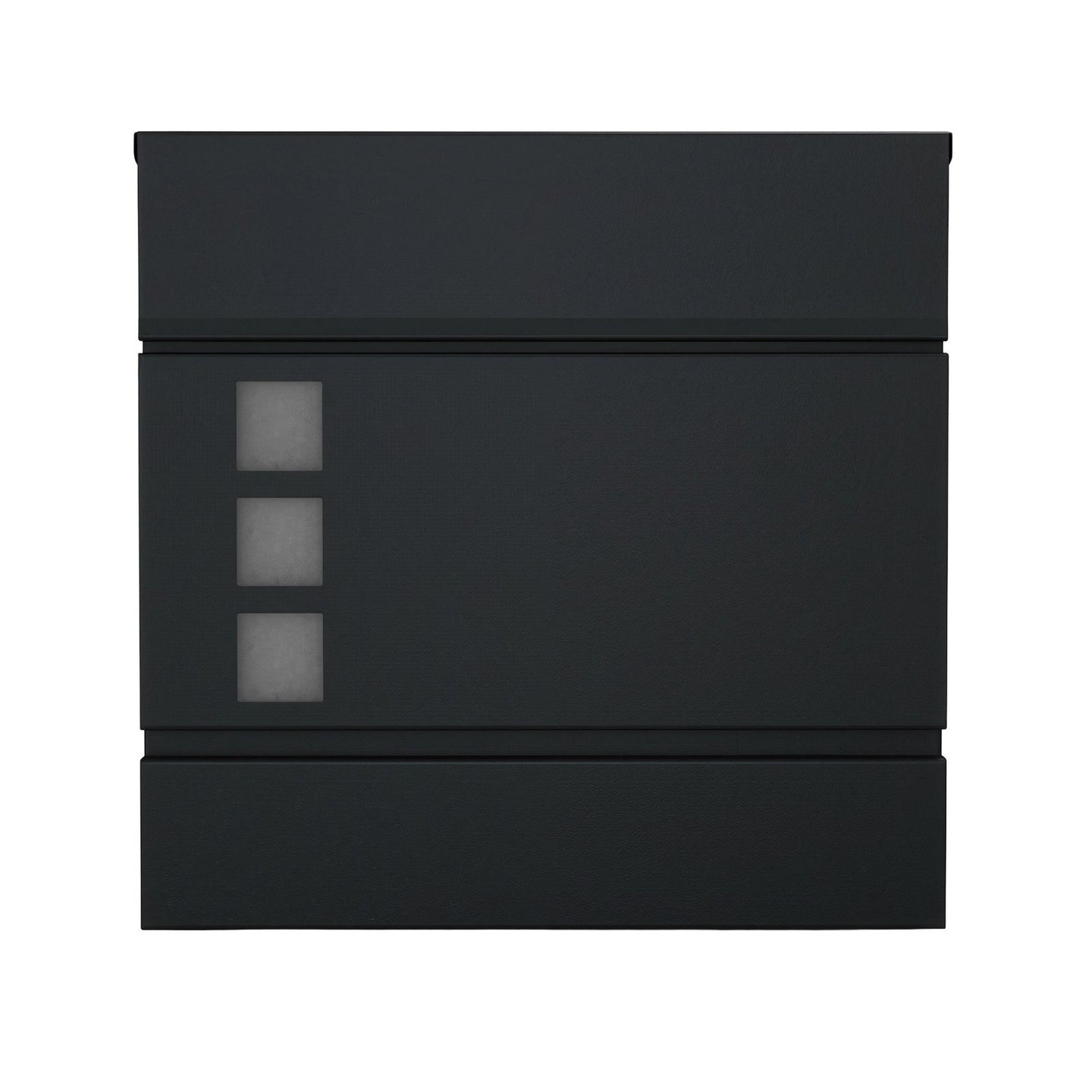 Lockable Wall-Mounted Mailbox - Metal - Black - Includes Newspaper Holder