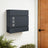 Lockable Wall-Mounted Mailbox - Metal - Black - Includes Newspaper Holder