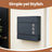 Lockable Wall-Mounted Mailbox - Metal - Black - Includes Newspaper Holder