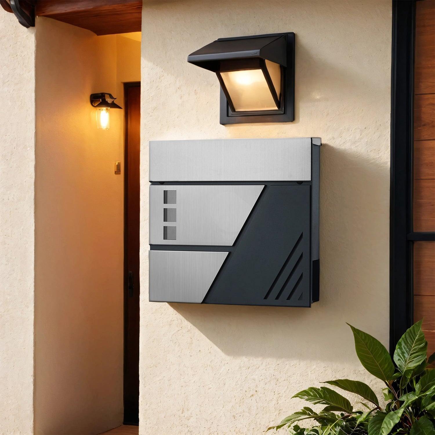 Wall-Mounted Mailbox - Stainless Steel - Silver - With Viewing Windows and Lock