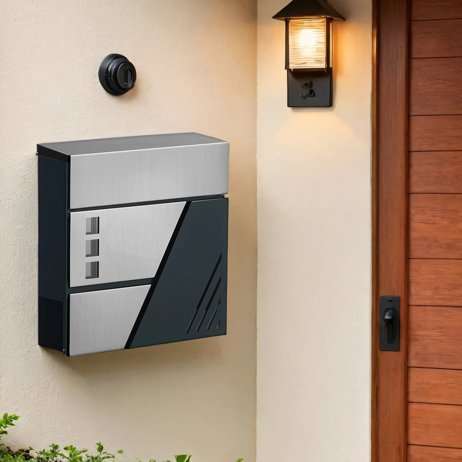 Wall-Mounted Mailbox - Stainless Steel - Silver - With Viewing Windows and Lock