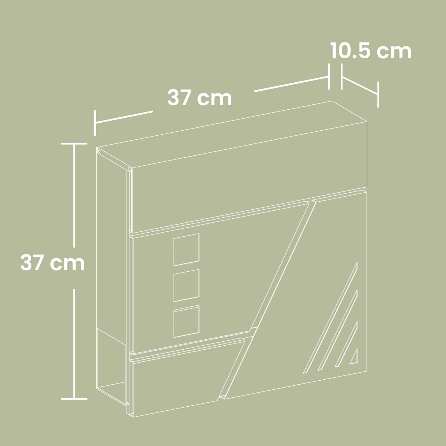 Wall-Mounted Mailbox - Stainless Steel - Silver - With Viewing Windows and Lock