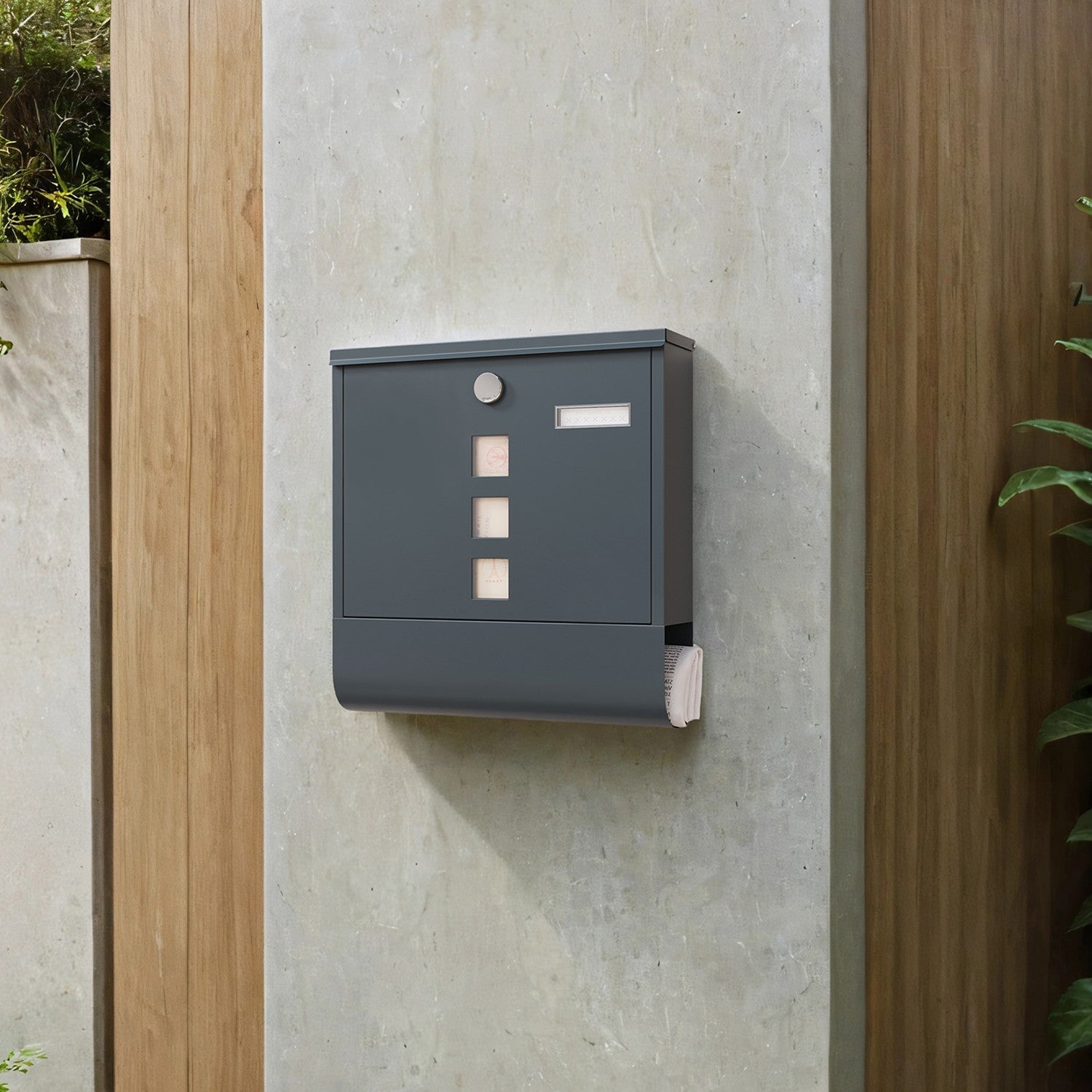Mailbox - Copper Lock Cylinder - Anthracite Grey