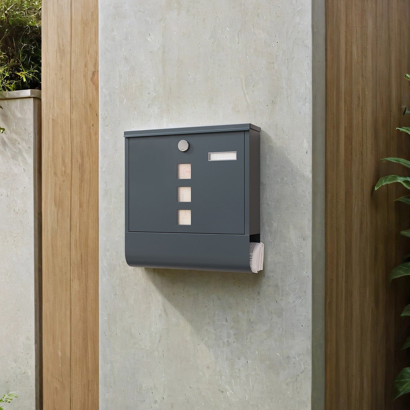 Mailbox - Copper Lock Cylinder - Anthracite Grey