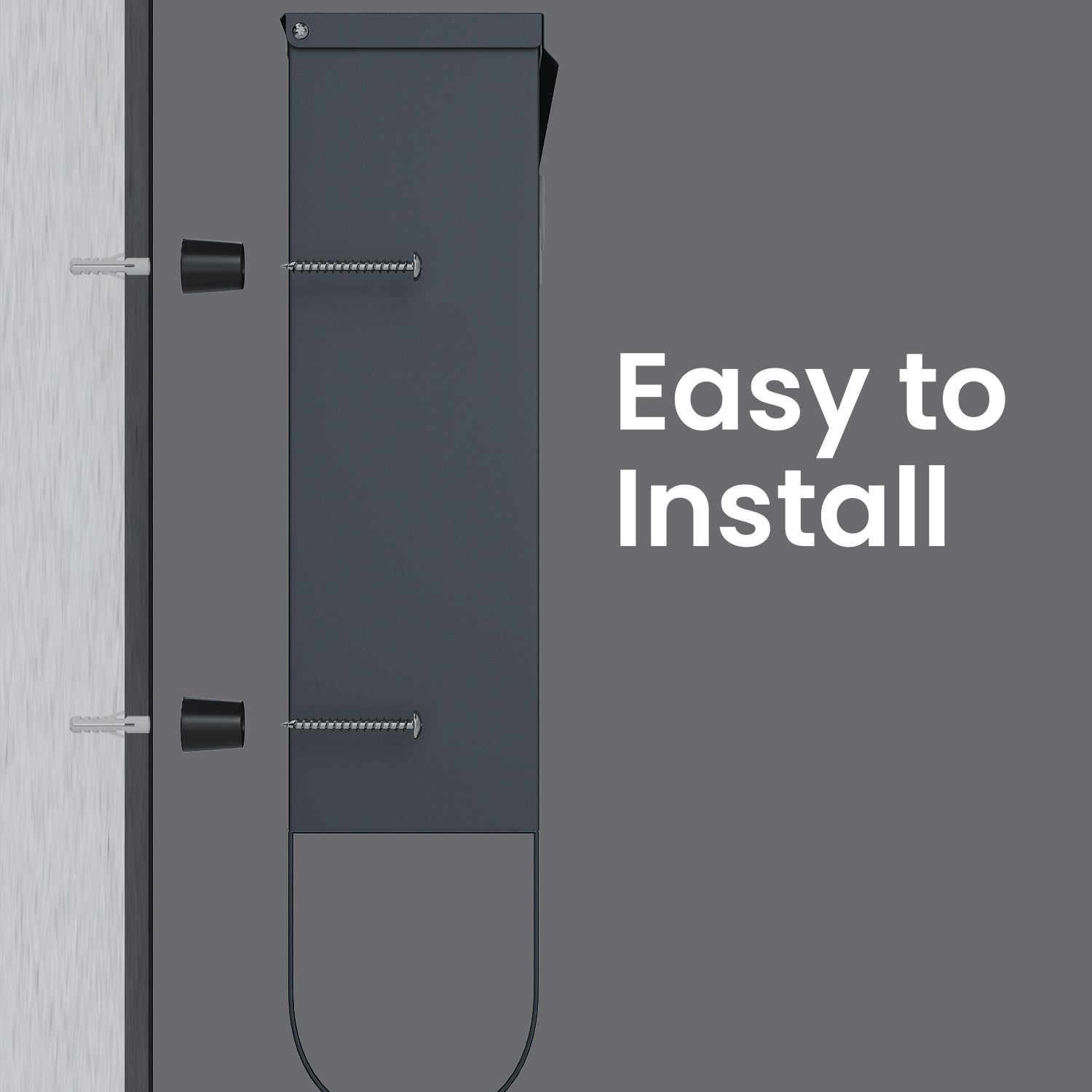 Mailbox - Copper Lock Cylinder - Anthracite Grey