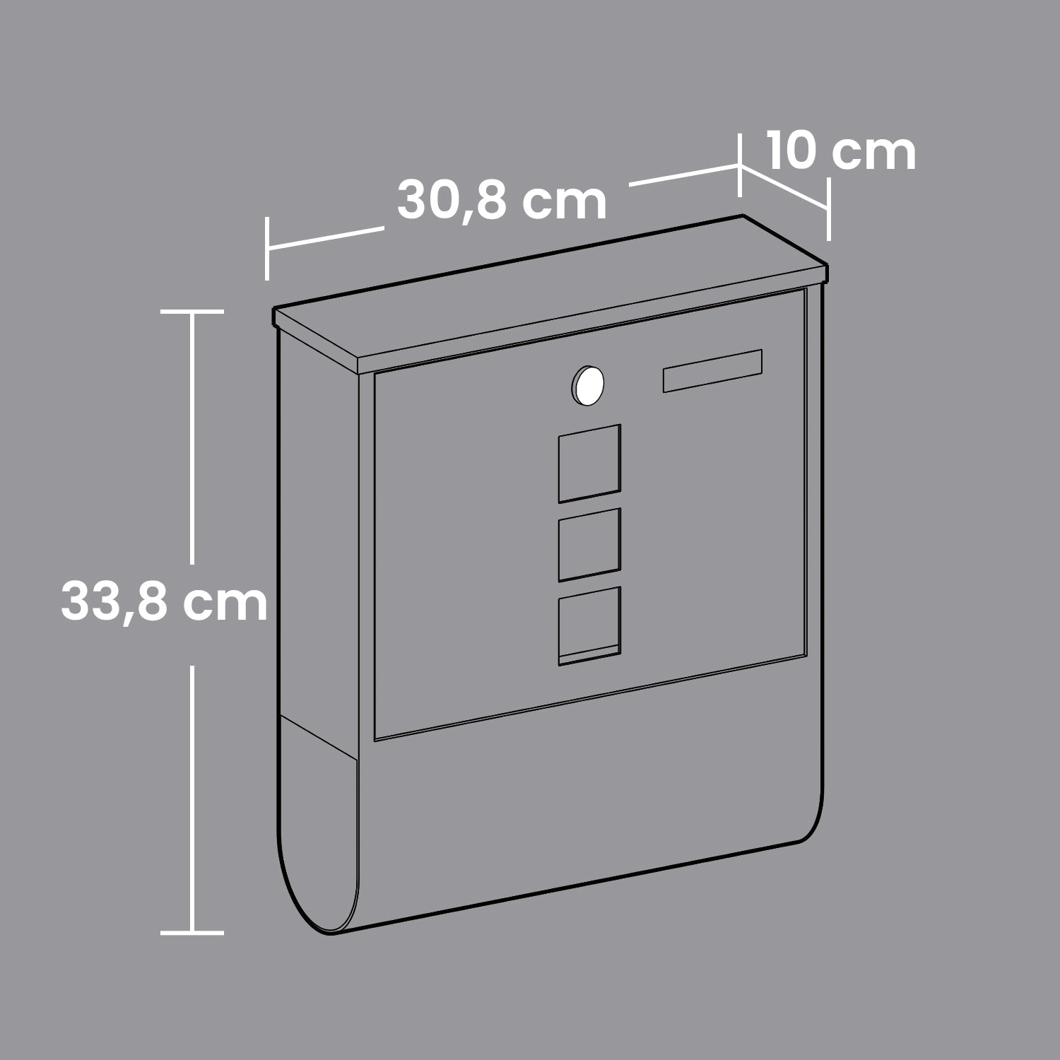 Mailbox - Copper Lock Cylinder - Anthracite Grey