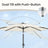 Outdoor Patio Umbrella - 3m - Polyester - Solar LED Lights
