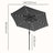 Outdoor Patio Umbrella - 2.7m - Steel Frame - Solar Powered LED Lights
