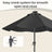 Outdoor Patio Umbrella - 2.7m - Steel Frame - Solar Powered LED Lights