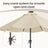 Outdoor Patio Sun Umbrella - 2.7m - Steel Frame - Solar-Powered LED Lights