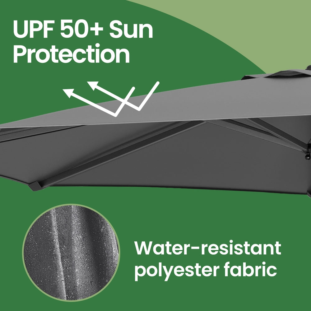 Patio Sun Umbrella - 3.4m - Polyester - UPF 50+