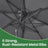 Patio Sun Umbrella - 3.4m - Polyester - UPF 50+