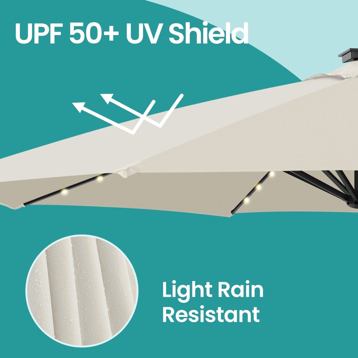 Patio Parasol - Fabric - Dove Grey - 3 m