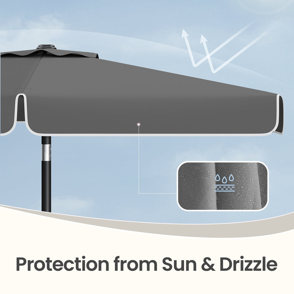 Patio Umbrella - 2 x 1.5m - Steel Frame - UPF 50+