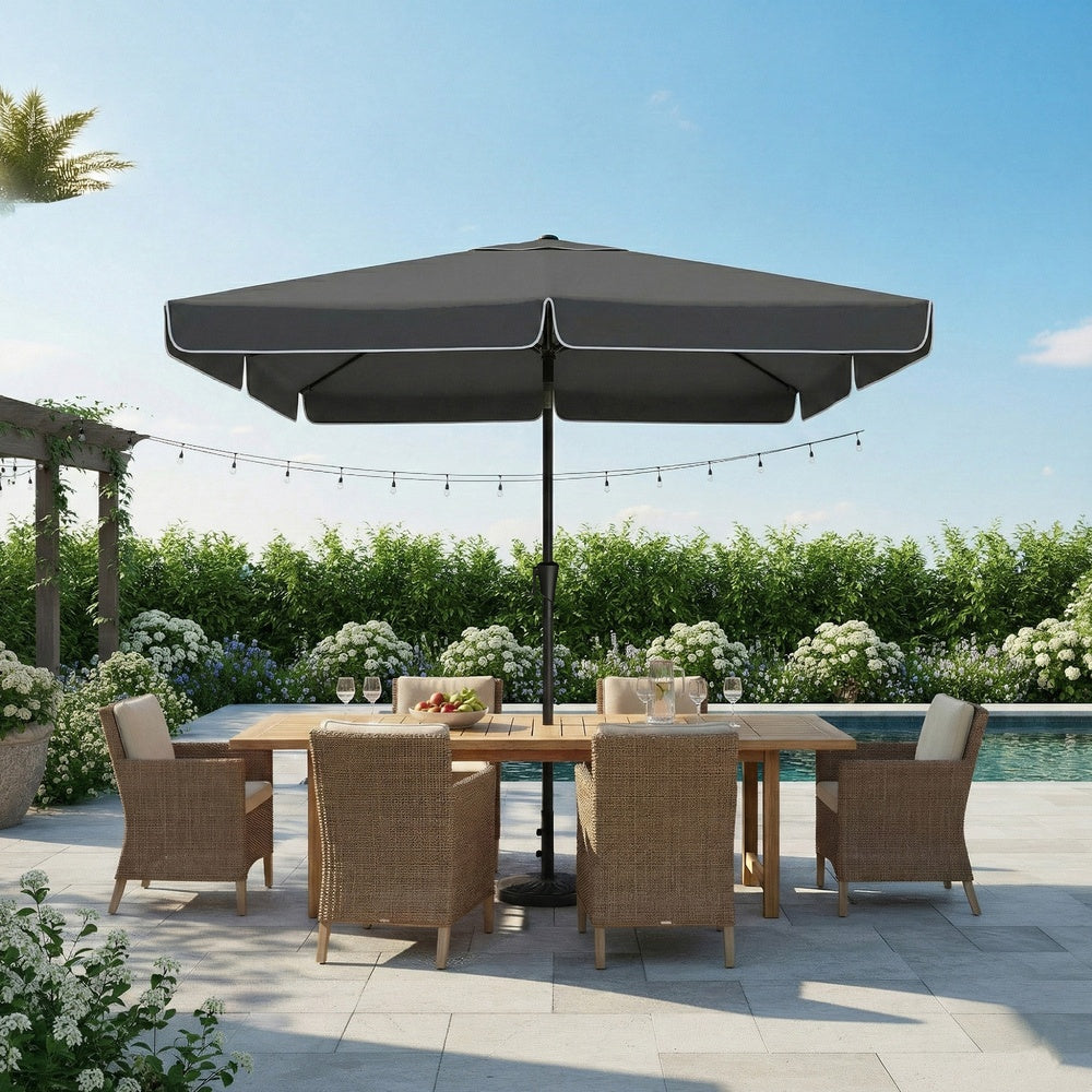 Patio Umbrella - 2 x 1.5m - Steel Frame - UPF 50+