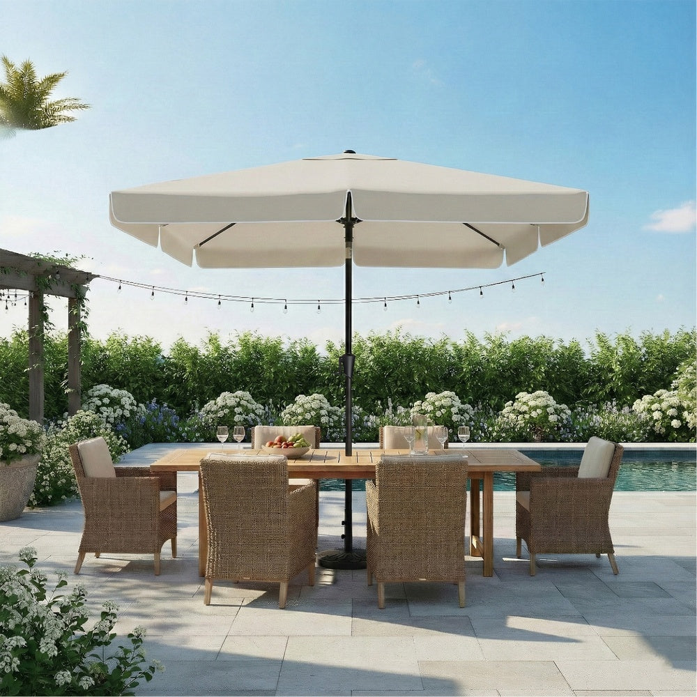 Rectangular Patio Umbrella - 2 x 1.5 m - Steel Frame - UPF 50+ Protection