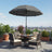 Outdoor Sun Umbrella - Metal Pole and Fibreglass Ribs - Grey