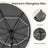 Outdoor Sun Umbrella - Metal Pole and Fibreglass Ribs - Grey