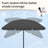 Outdoor Sun Umbrella - Metal Pole and Fibreglass Ribs - Grey