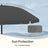 Outdoor Sun Umbrella - Metal Pole and Fibreglass Ribs - Grey