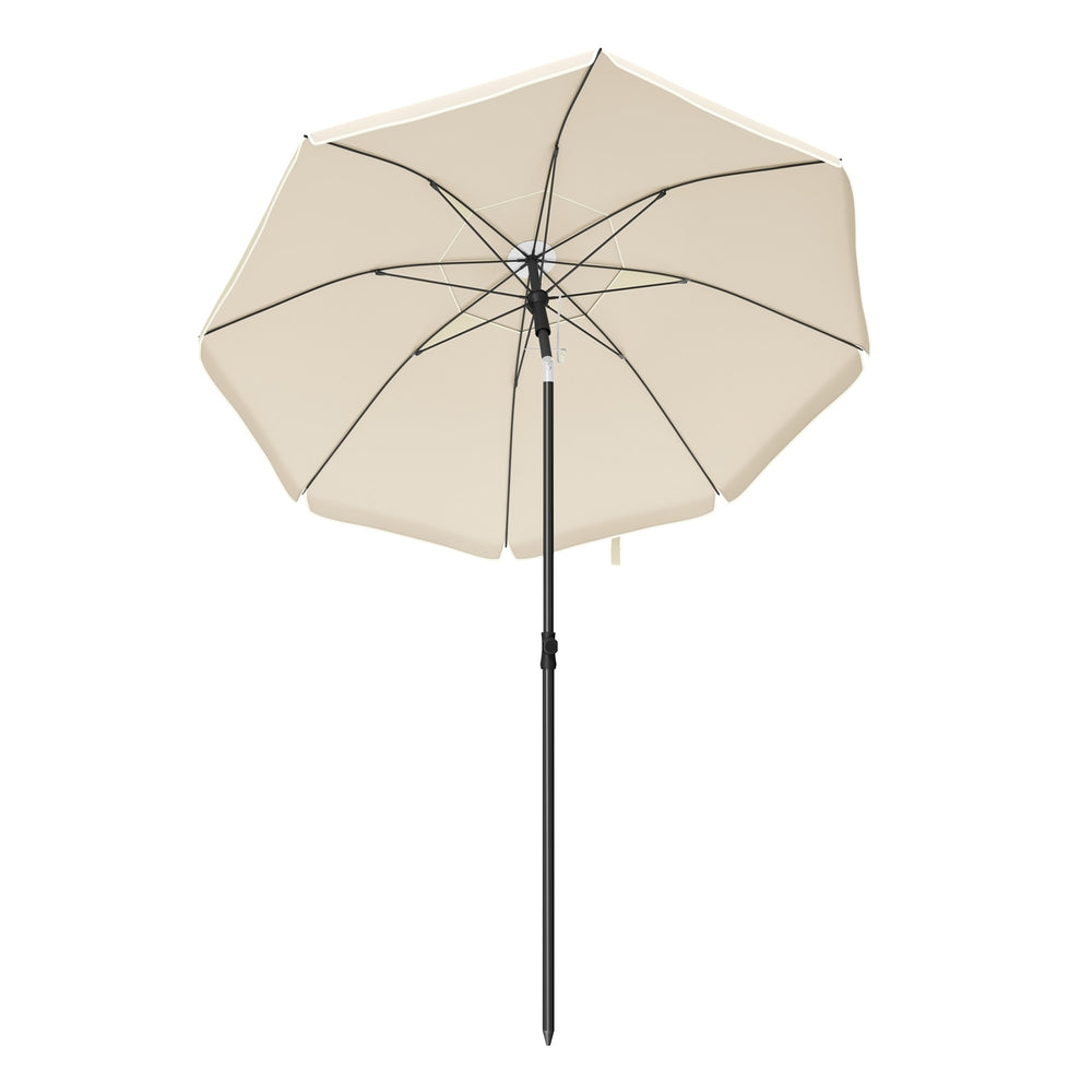 Outdoor Patio Umbrella - Metal Pole and Fibreglass Ribs - Beige