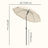 Outdoor Patio Umbrella - Metal Pole and Fibreglass Ribs - Beige