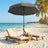 Outdoor Sun Umbrella - Metal Pole and Fibreglass Ribs - Grey