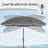 Outdoor Sun Umbrella - Metal Pole and Fibreglass Ribs