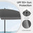 Outdoor Sun Umbrella - Metal Pole and Fibreglass Ribs