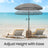 Outdoor Sun Umbrella - Metal Pole and Fibreglass Ribs