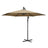 Outdoor Patio Umbrella - Powder-Coated Metal Pole - Taupe - with Crank