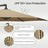 Outdoor Patio Umbrella - Powder-Coated Metal Pole - Taupe - with Crank