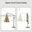 Outdoor Patio Umbrella - Powder-Coated Metal Pole - Taupe - with Crank