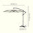 Outdoor Patio Umbrella - Powder-Coated Metal Pole - Beige - with Crank