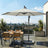 Outdoor Patio Umbrella - Powder-Coated Metal Pole - Beige - with Crank