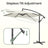 Outdoor Patio Umbrella - Powder-Coated Metal Pole - Beige - with Crank