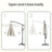 Outdoor Patio Umbrella - Powder-Coated Metal Pole - Beige - with Crank