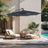 Cantilever Patio Parasol - Fabric - Grey - 32 Solar-Powered LED Lights