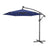 Cantilever Patio Parasol - Fabric - Grey - 32 Solar-Powered LED Lights