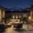 Outdoor Hanging Parasol Umbrella - Powder-Coated Metal Pole - Navy Blue