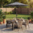 Outdoor Patio Umbrella - 2.7m - Steel Frame - Solar LED Lights