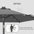 Outdoor Patio Umbrella - 2.7m - Steel Frame - Solar LED Lights
