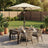 Outdoor Patio Umbrella - 2.7m - Steel Frame - Solar LED Lights