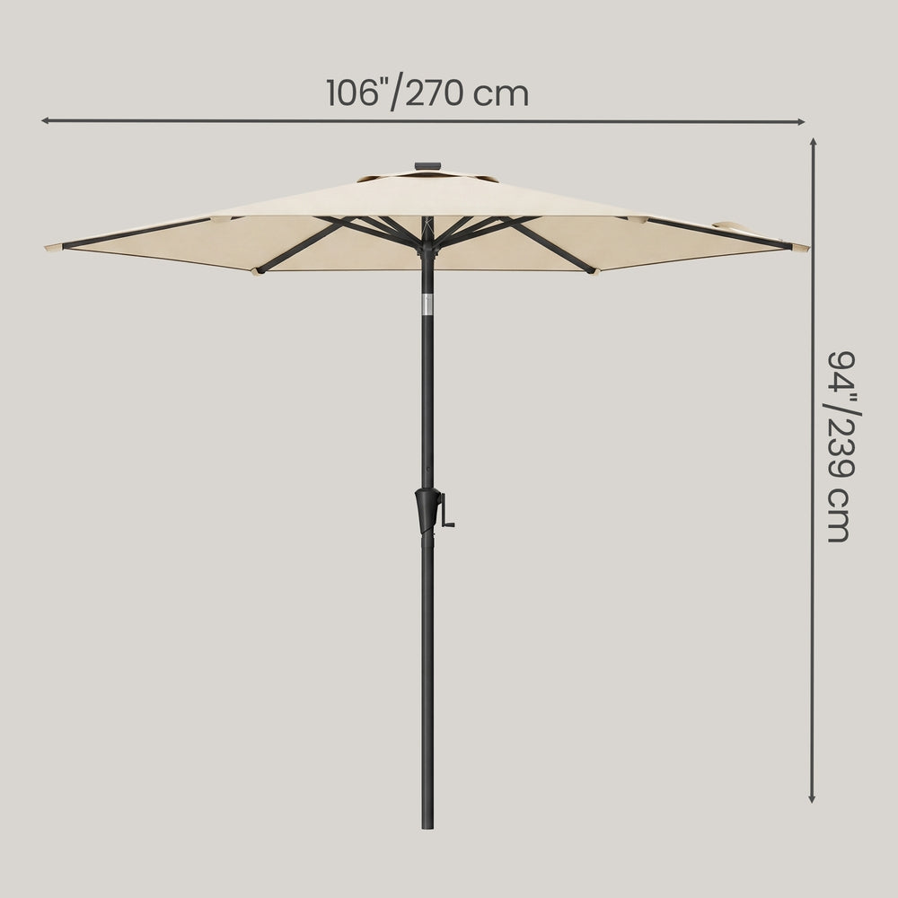 Outdoor Patio Umbrella - 2.7m - Polyester - Crank Mechanism
