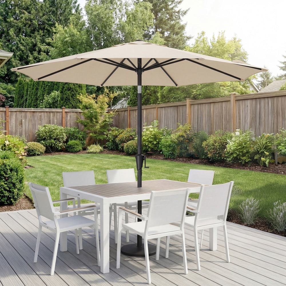 Outdoor Patio Umbrella - 2.7m - Polyester - Crank Mechanism