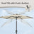 Outdoor Patio Umbrella - 2.7m - Polyester - Crank Mechanism