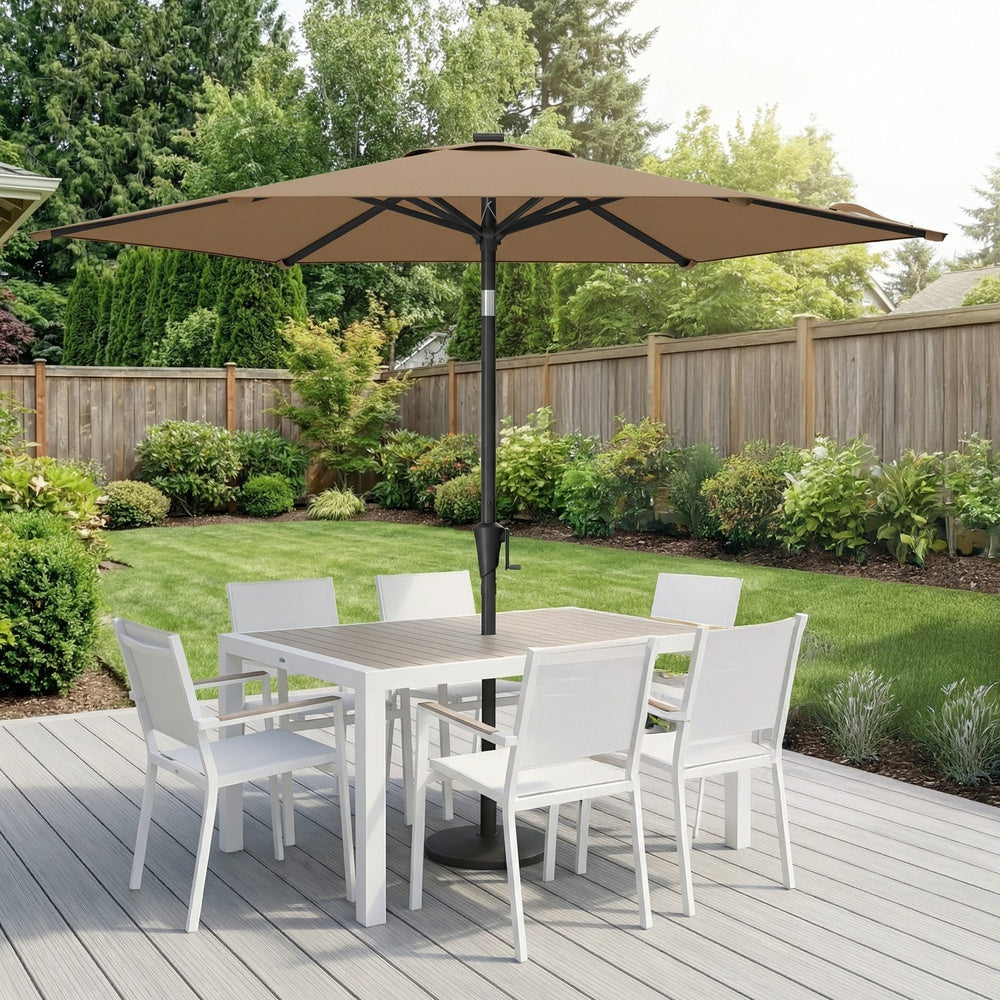 Outdoor Sun Umbrella - 2.7m - Metal Pole - Adjustable Tilt